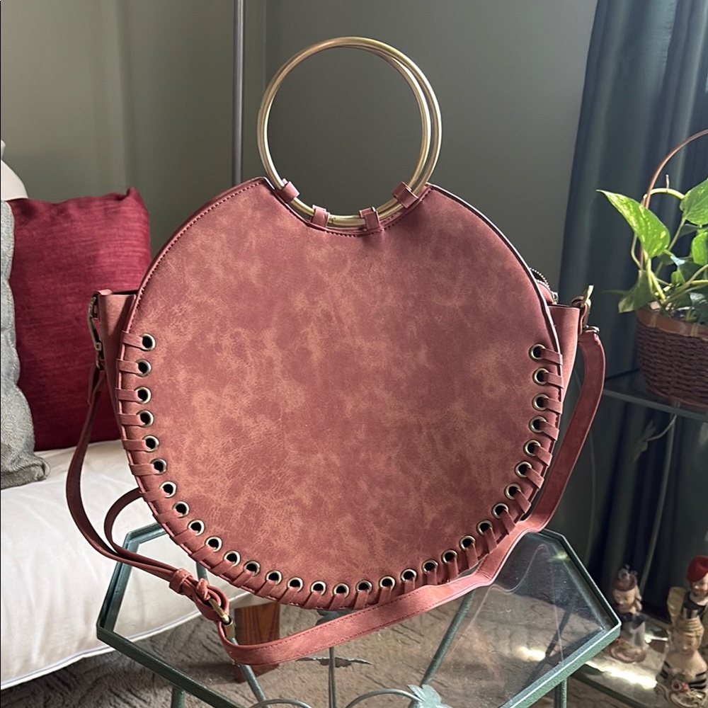 Elegant Pink Circle Handbag